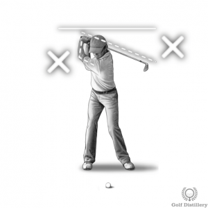 Over-swinging and failing to keep left arm straight can lead to an across the line swing