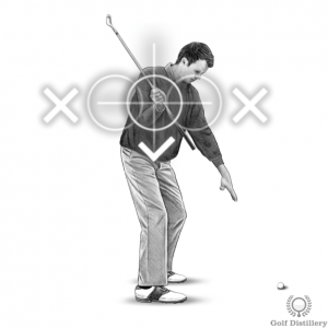 At the backswing halfway back position your hands should be in the middle of your chest and your club shaft should point towards the ball