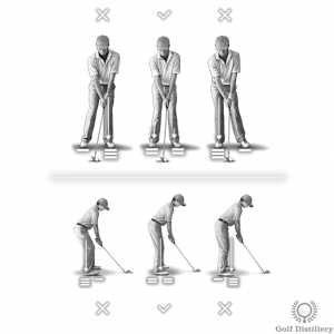 Weight should be split along your two feet at address, and towards balls of your feet