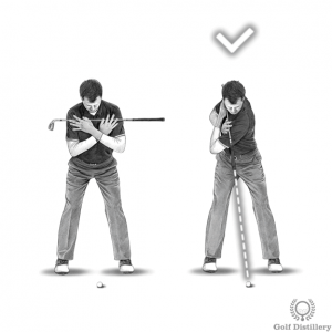 Make sure that you rotate your upper body during the backswing