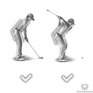 Spine angle during the backswing should match the one set at address