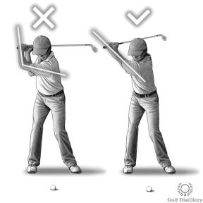 Keep the left arm straight swing thought