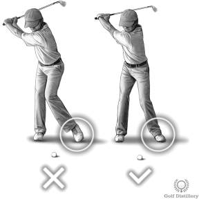 Keep left heel on the ground swing thought