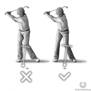 Left knee should point towards the ball during the backswing