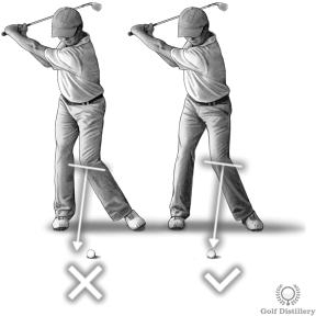 Move left knee towards the ball swing thought