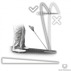 Aim left of the target when the ball is below your feet