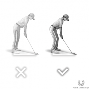 Bend your knees more than normal when the ball is below your feet