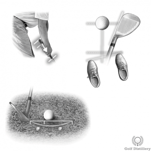 Other setup elements of a downslope bunker shot