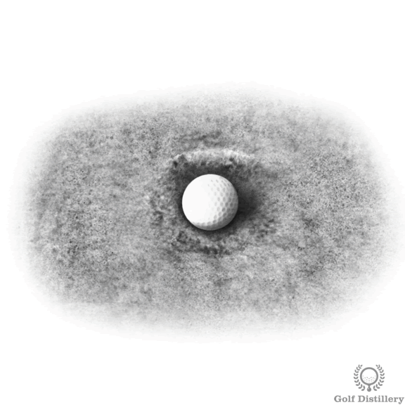 Fried-egg bunker shot lie