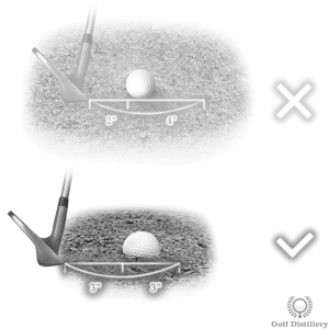 Aim 3 inches behind the ball for a plugged lie bunker shot