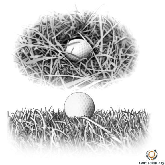 Chipping from the rough: ball sitting up or buried lie