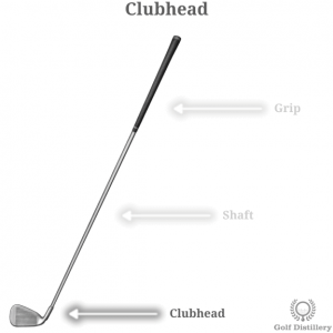 The clubhead part is shown on a golf club