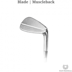 The clubhead of a Blade (Muscle Back) type of iron golf club