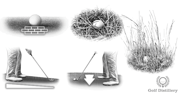 Tips on how to hit golf shots from difficult lies in golf
