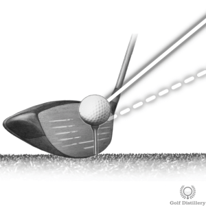 Too high drive caused by impact high on the clubface