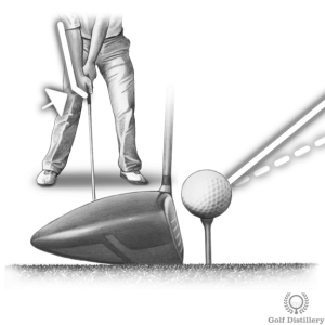 Too high drive caused by scooping the ball