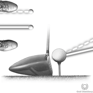 Too low drive caused by ball positioned too far back