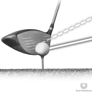 Too low drive caused by impact too low on the clubface