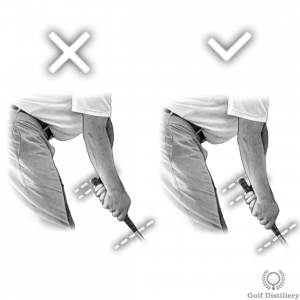 Grip down for a fade golf shot