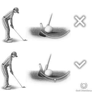 A spine angle that bends the upper body forward too much can lead to a fat shot