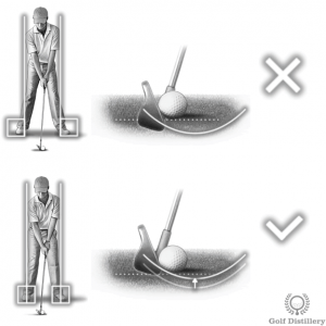 A stance that is too wide can lead to a fat shot