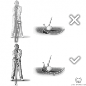 A too aggressive shaft lean at address can lead to a fat shot