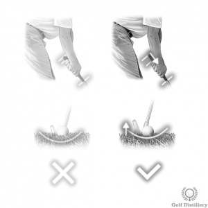 Grip down on your club when hitting from fluffy rough