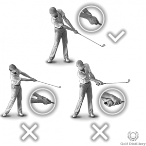Release of the hands during the follow through