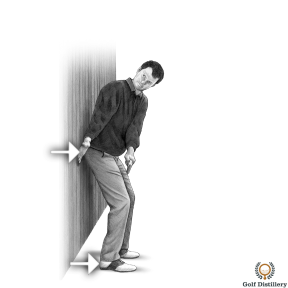 Backswing Drill - Step 1: Rest your back to a wall behind you