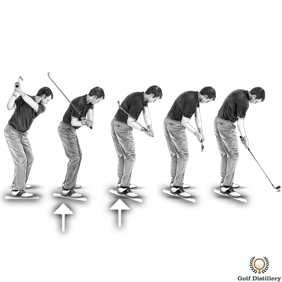 Golf downswing drill for correct weight transfer
