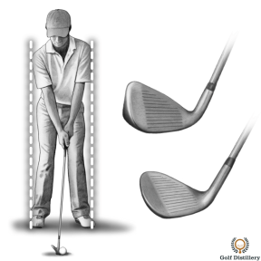 Use a narrower stance for short irons and wedges