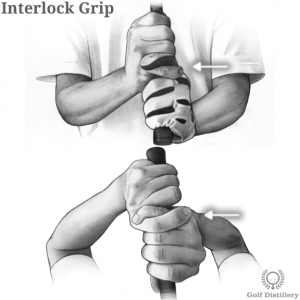 Interlock grip type in golf
