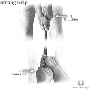 Strong grip strength in golf