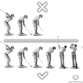 Hit through the ball; not at the ball