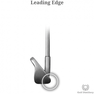The leading edge of a golf club