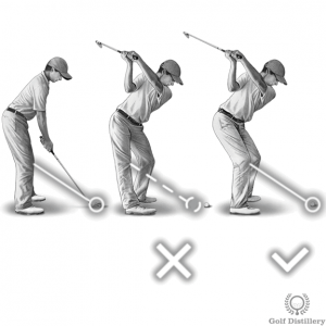 Imagine your right knee is tied to the ball with a string; don't pull that string during your backswing