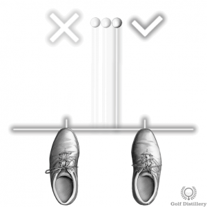 Position the ball back to hit a lower shot