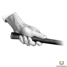 Proper Golf Grip: Place your left hand half an inch down the top of the golf grip