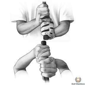 Interlock golf grip (interlinking grip)
