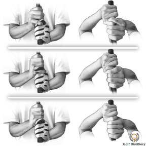 Types of golf grips - overlap grip, interlock grip, baseball grip