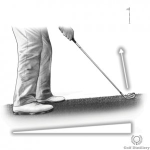 A lie where the ball is above the feet can lead to a pull
