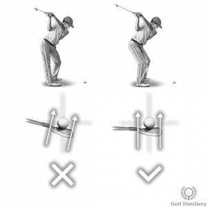 Locking the right knee at the top of the swing can lead to a push