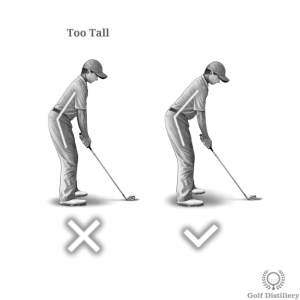 Spine angle should not be set in a too tall position at address