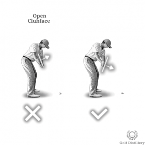 Clubface should not point to the sky during the takeaway (open)