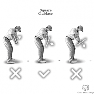Square clubface at the takeaway sees it angled towards the ground slightly
