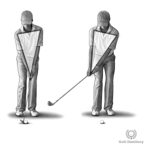 Move as a block; keep the triangle swing thought