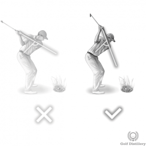 Use a steeper swing when playing from tall grass