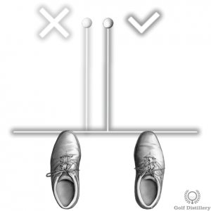 Position the ball in the center of your stance when hitting from a tight lie