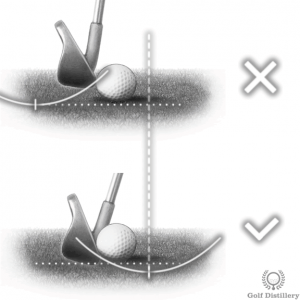 Topping the ball cause #2 - Bottom of the swing arc too early