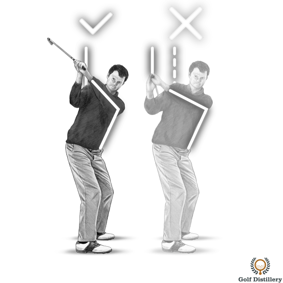 If your club falls on your right arm your swing is too flat